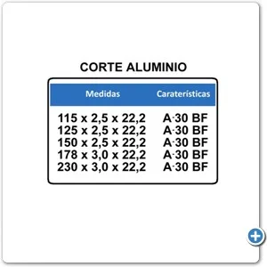 Disco de corte para aluminio